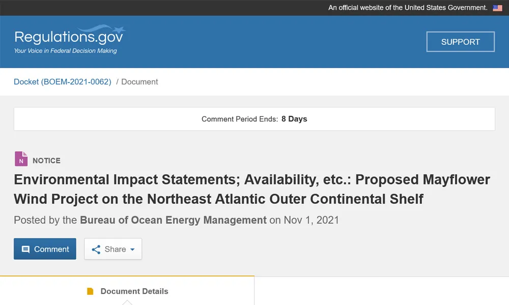 Regulations website for public comment